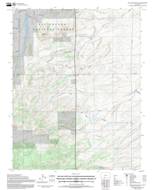 2025 Forest Service Topo Map of Dog Mountain Colorado