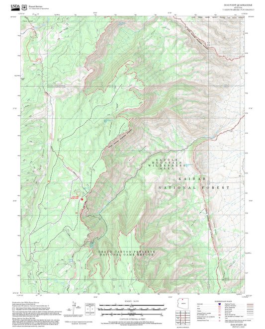 2025 Forest Service Topo Map of Dog Point Arizona