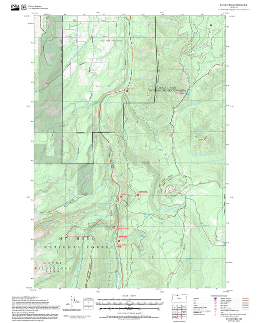 2025 Forest Service Topo Map of Dog River Oregon