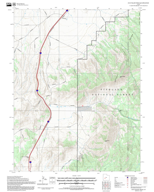 2025 Forest Service Topo Map of Dog Valley Peak Utah