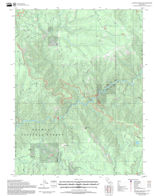 2025 Forest Service Topo Map of Dogwood Peak California