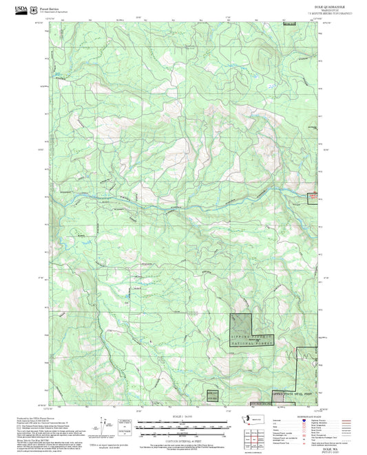 2025 Forest Service Topo Map of Dole Washington