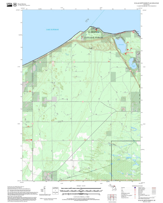 2025 Forest Service Topo Map of Dollar Settlement Michigan