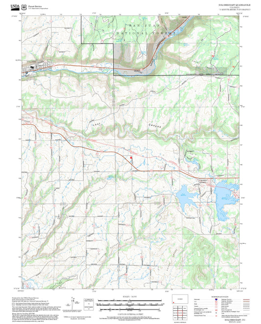 2025 Forest Service Topo Map of Dolores East Colorado