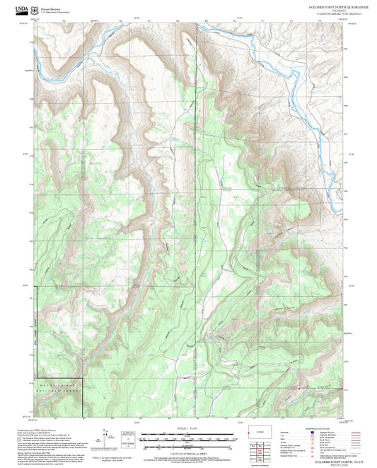 2025 Forest Service Topo Map of Dolores Point North Colorado