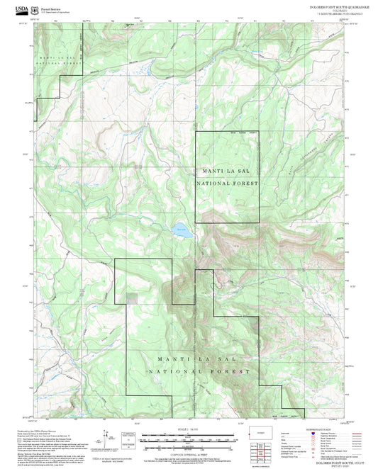 2025 Forest Service Topo Map of Dolores Point South Colorado