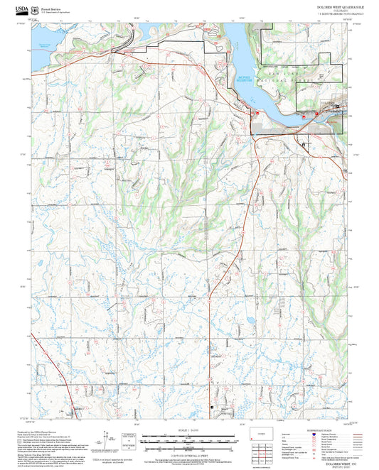 2025 Forest Service Topo Map of Dolores West Colorado