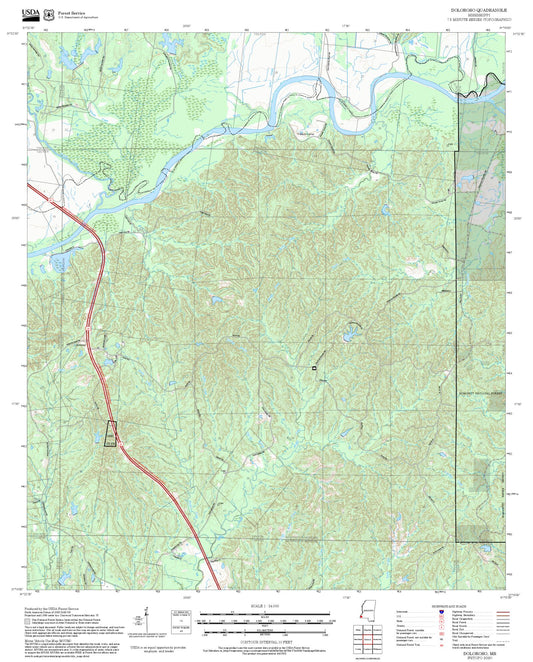 2025 Forest Service Topo Map of Doloroso Mississippi