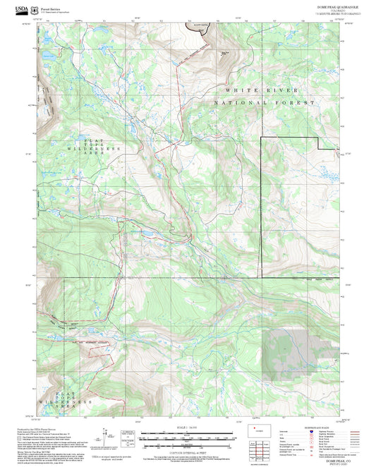 2025 Forest Service Topo Map of Dome Peak Colorado