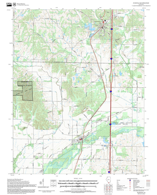2025 Forest Service Topo Map of Dongola Illinois