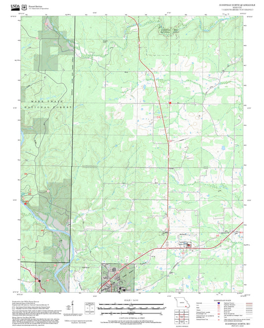 2025 Forest Service Topo Map of Doniphan North Missouri