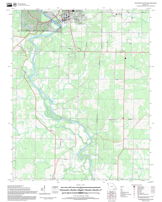 2025 Forest Service Topo Map of Doniphan South Missouri