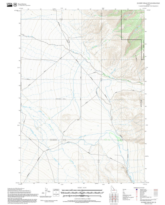 2025 Forest Service Topo Map of Donkey Hills NW Idaho