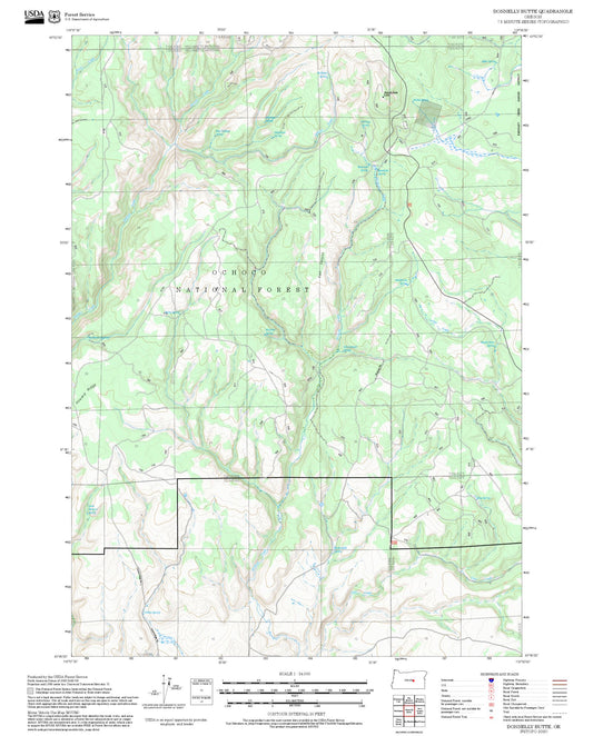 2025 Forest Service Topo Map of Donnelly Butte Oregon