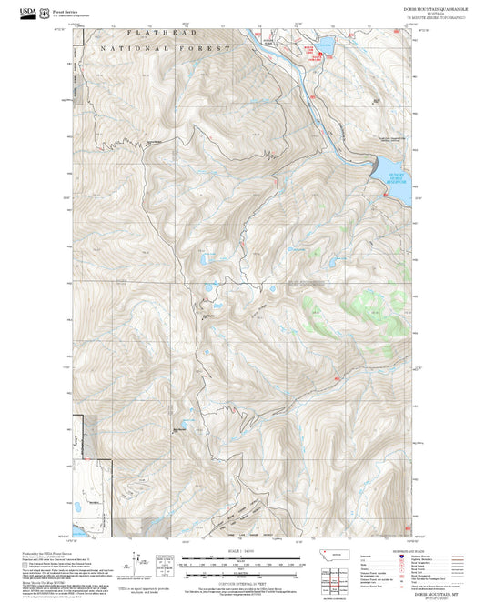2025 Forest Service Topo Map of Doris Mountain Montana