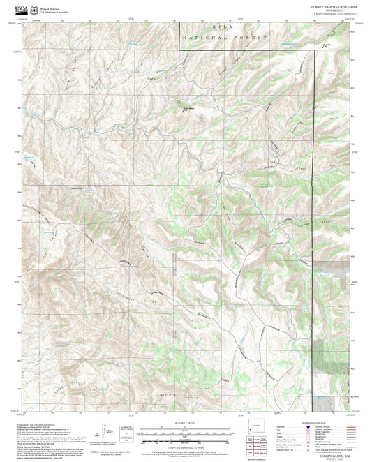2025 Forest Service Topo Map of Dorsey Ranch New Mexico