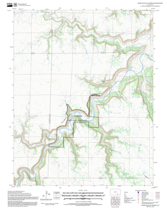 2025 Forest Service Topo Map of Doss Canyon North Colorado