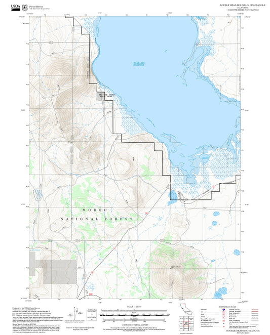 2025 Forest Service Topo Map of Double Head Mountain California
