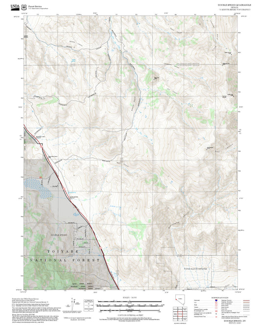 2025 Forest Service Topo Map of Double Spring Nevada