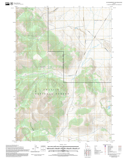 2025 Forest Service Topo Map of Doublespring Idaho