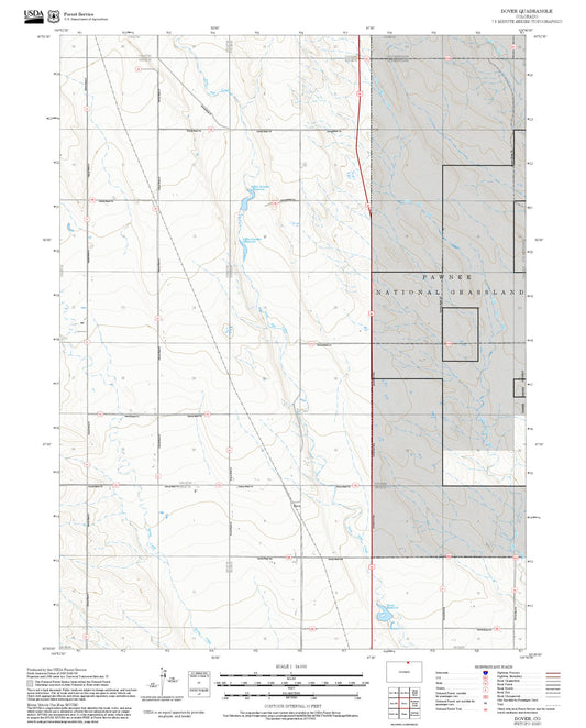 2025 Forest Service Topo Map of Dover Colorado