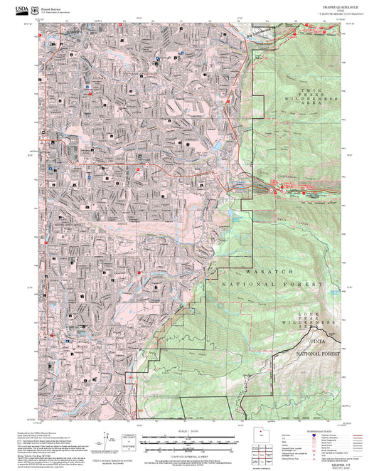 2025 Forest Service Topo Map of Draper Utah
