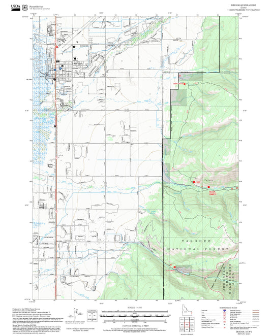 2025 Forest Service Topo Map of Driggs Idaho