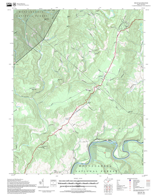 2025 Forest Service Topo Map of Droop West Virginia