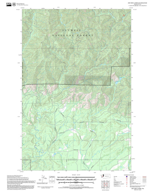 2025 Forest Service Topo Map of Dry Bed Lakes Washington