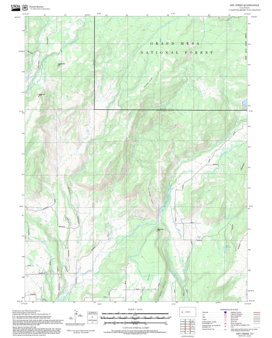 2025 Forest Service Topo Map of Dry Creek Colorado