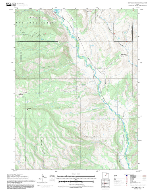 2025 Forest Service Topo Map of Dry Mountain Utah