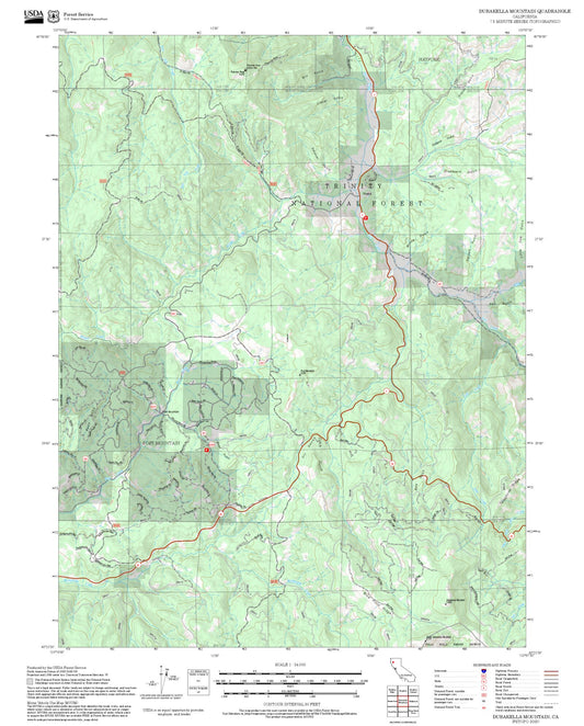 2025 Forest Service Topo Map of Dubakella Mountain California