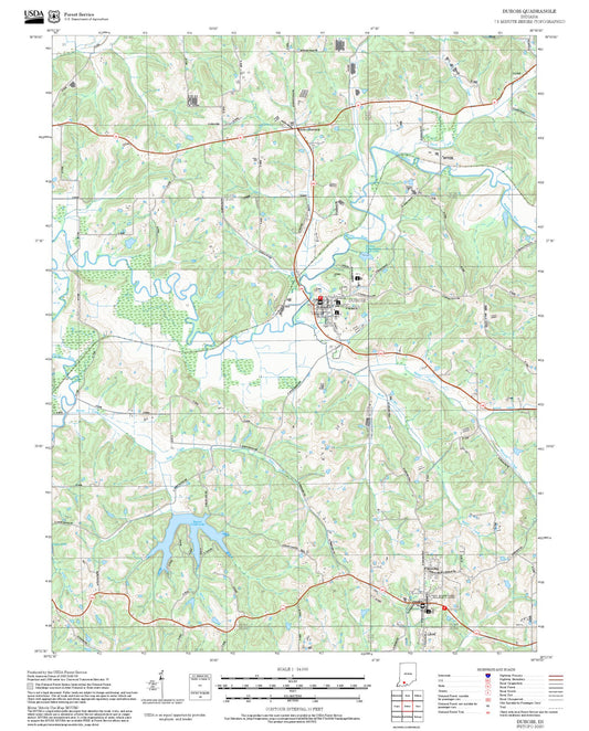2025 Forest Service Topo Map of Dubois Indiana