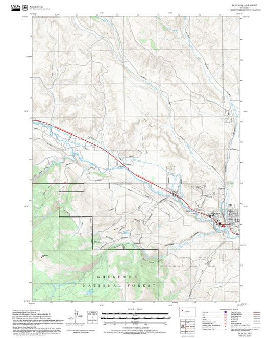 2025 Forest Service Topo Map of Dubois Wyoming