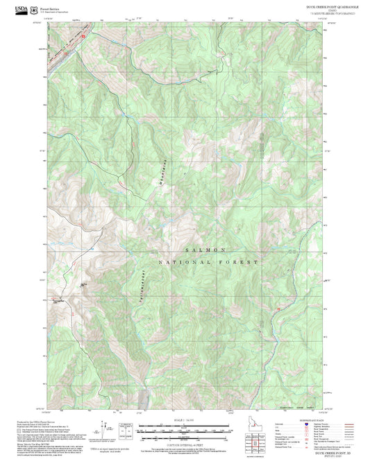 2025 Forest Service Topo Map of Duck Creek Point Idaho