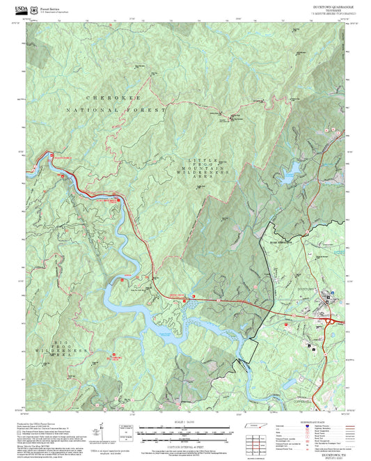 2025 Forest Service Topo Map of Ducktown Tennessee