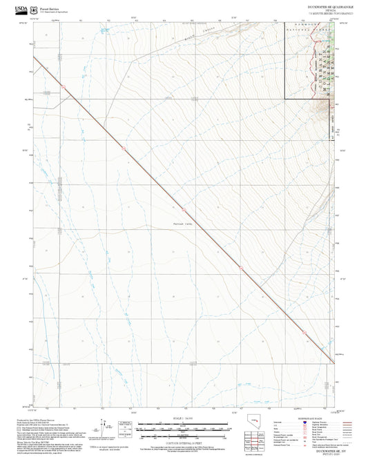 2025 Forest Service Topo Map of Duckwater SE Nevada