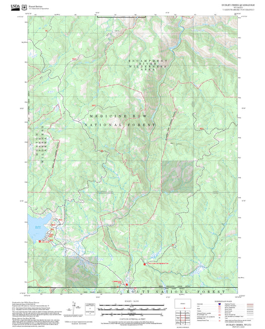 2025 Forest Service Topo Map of Dudley Creek Wyoming