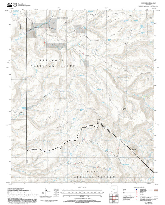 2025 Forest Service Topo Map of Dugas Arizona