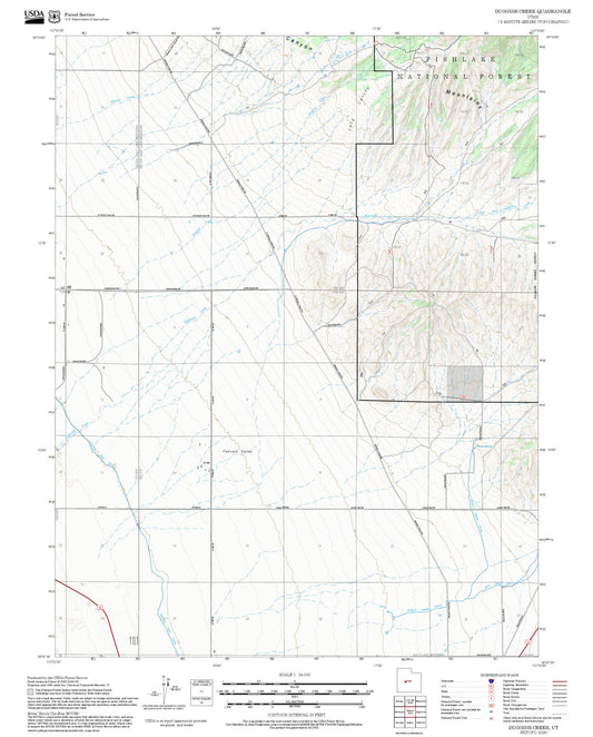 2025 Forest Service Topo Map of Duggins Creek Utah