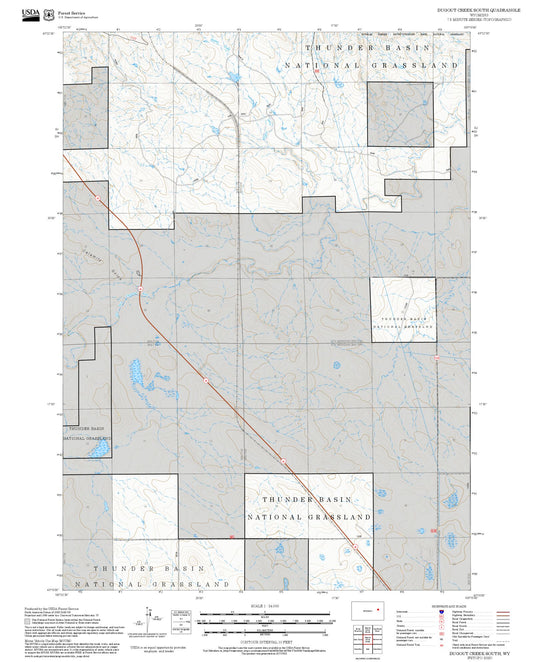 2025 Forest Service Topo Map of Dugout Creek South Wyoming