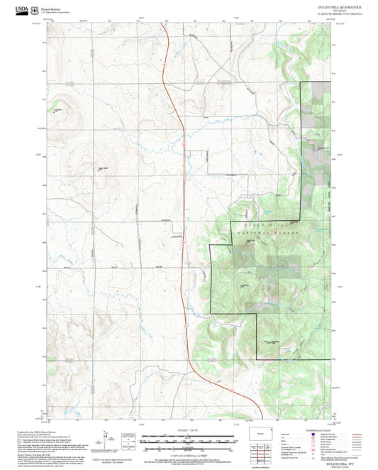 2025 Forest Service Topo Map of Duling Hill Wyoming