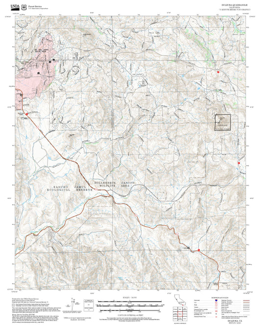 2025 Forest Service Topo Map of Dulzura California