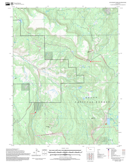 2025 Forest Service Topo Map of Dunckley Pass Colorado