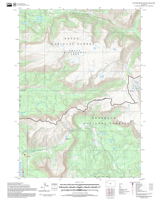 2025 Forest Service Topo Map of Dundee Meadows Wyoming