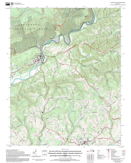 2025 Forest Service Topo Map of Dungannon Virginia