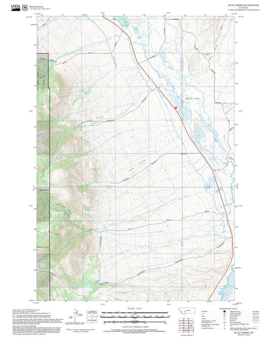 2025 Forest Service Topo Map of Dunn Creek Montana