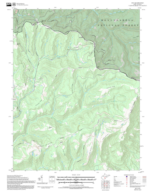 2025 Forest Service Topo Map of Duo West Virginia