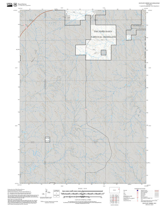 2025 Forest Service Topo Map of Dupont Creek Wyoming