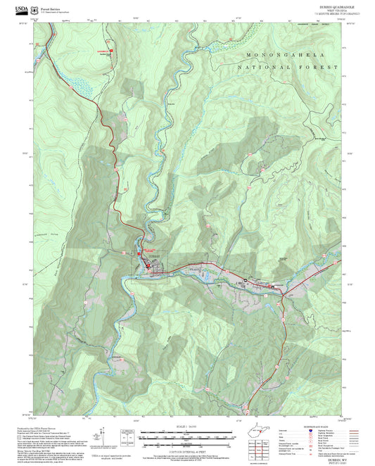 2025 Forest Service Topo Map of Durbin West Virginia